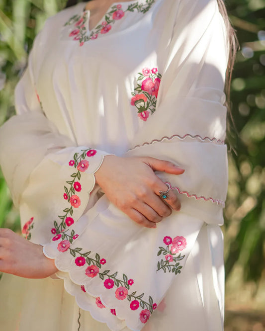 Embroidered Lawn Shirt by Komal, Plain Trouser Included