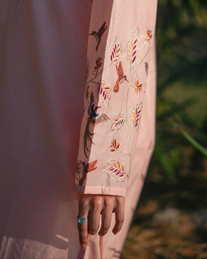 Rida Embroidered Lawn Shirt with Plain Trouser Set