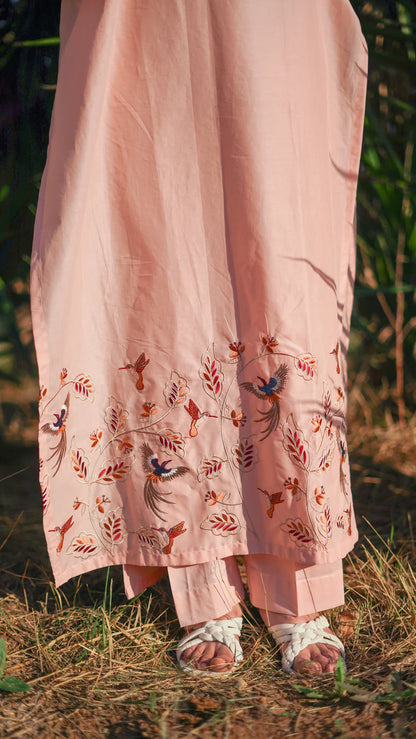 Rida Embroidered Lawn Shirt with Plain Trouser Set